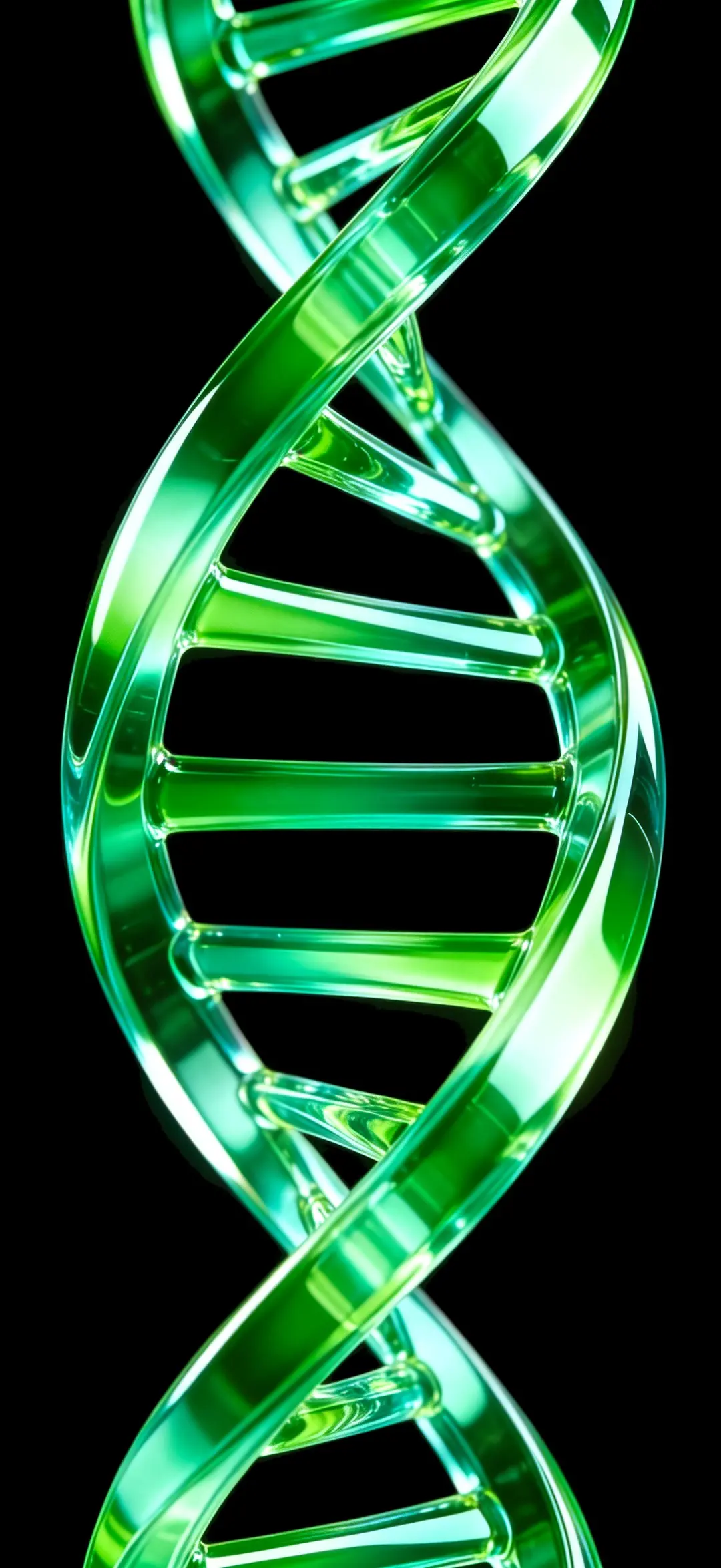 Wallpaper ADN Verde (verde neón) en la pantalla de bloqueo de un móvil