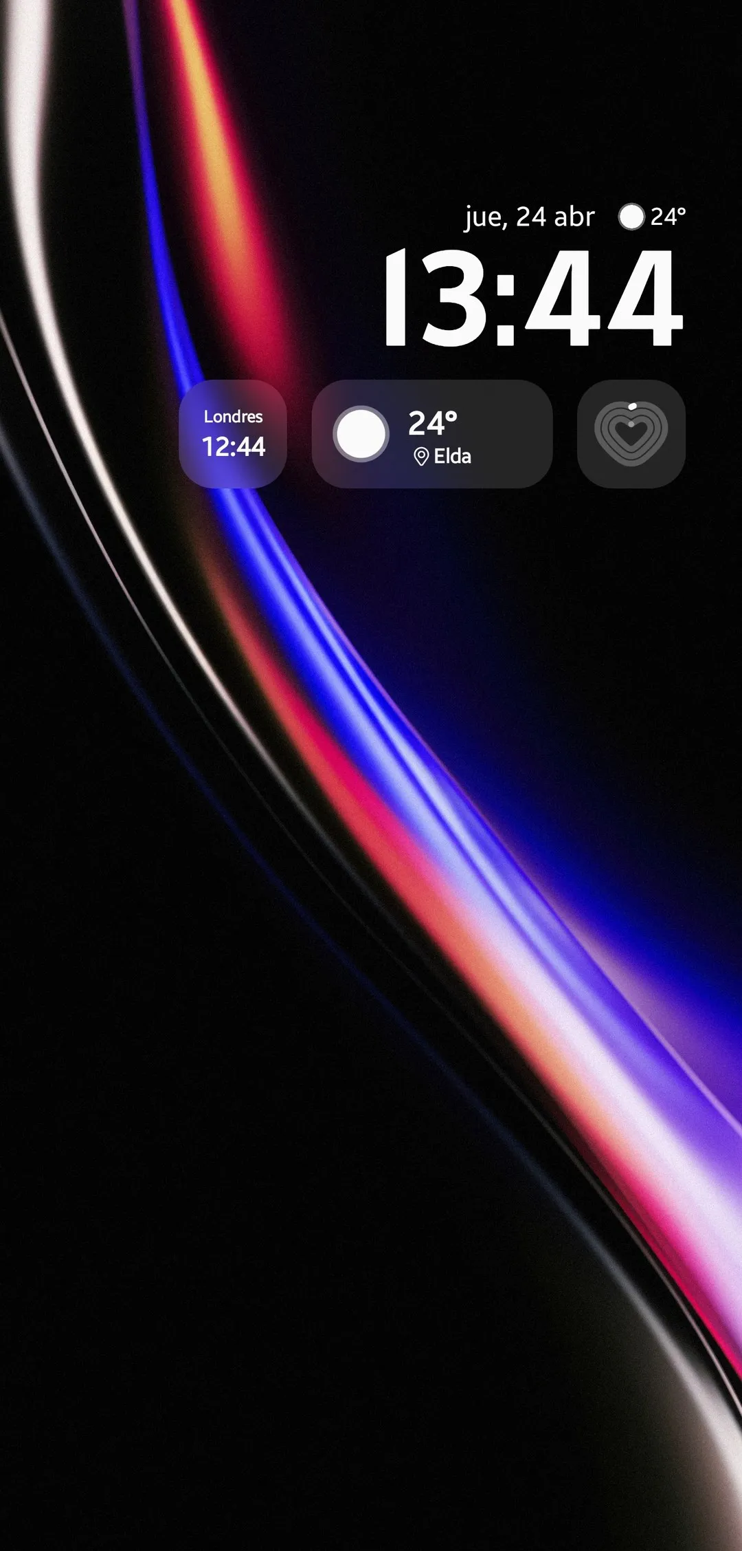 Captura de pantalla de un Galaxy con un wallpaper Chromiris en la pantalla de bloqueo (5 de 5)