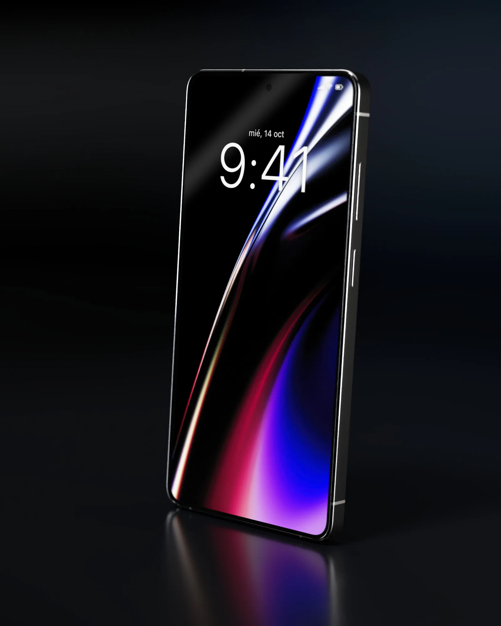 Un móvil con un wallpaper Chromiris
