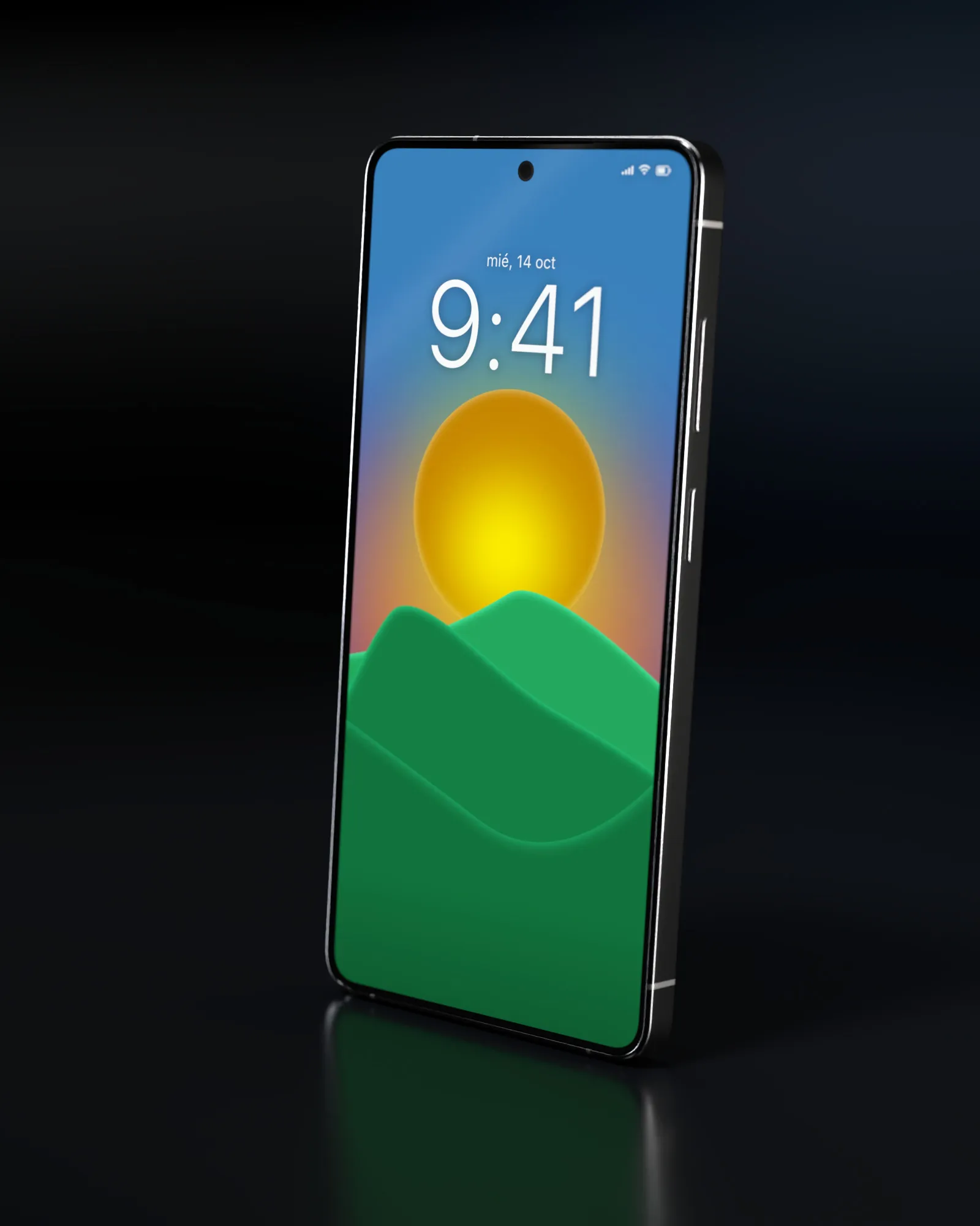 Un móvil con un wallpaper Scapes