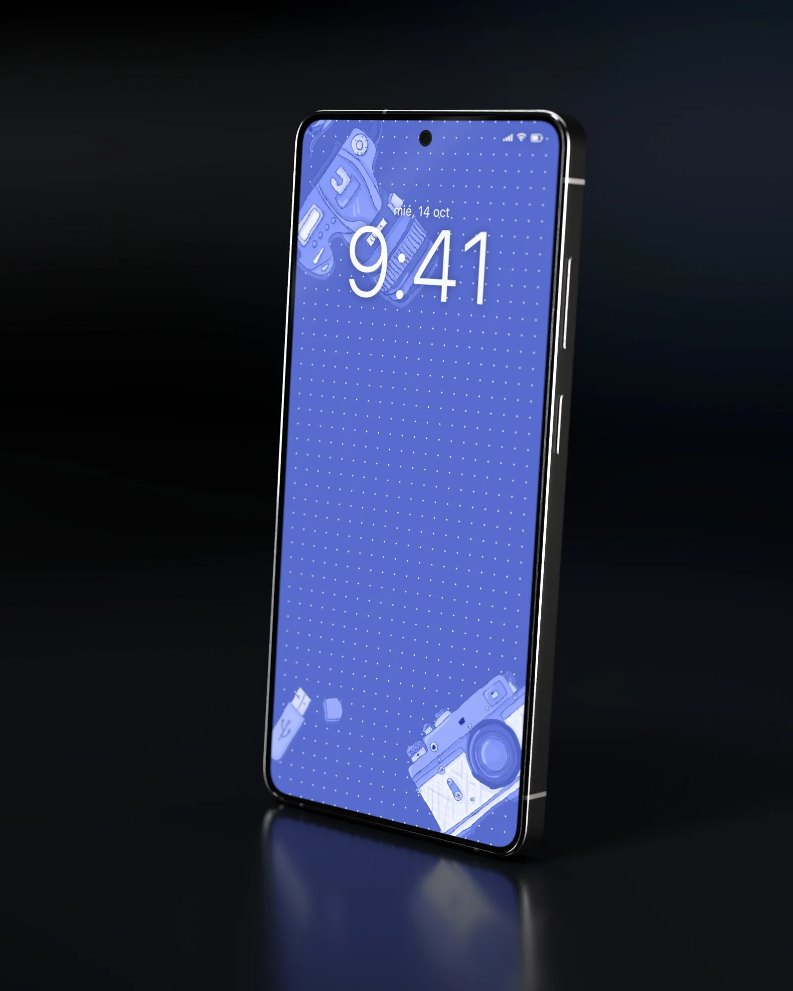 Un móvil con un wallpaper Symmetria