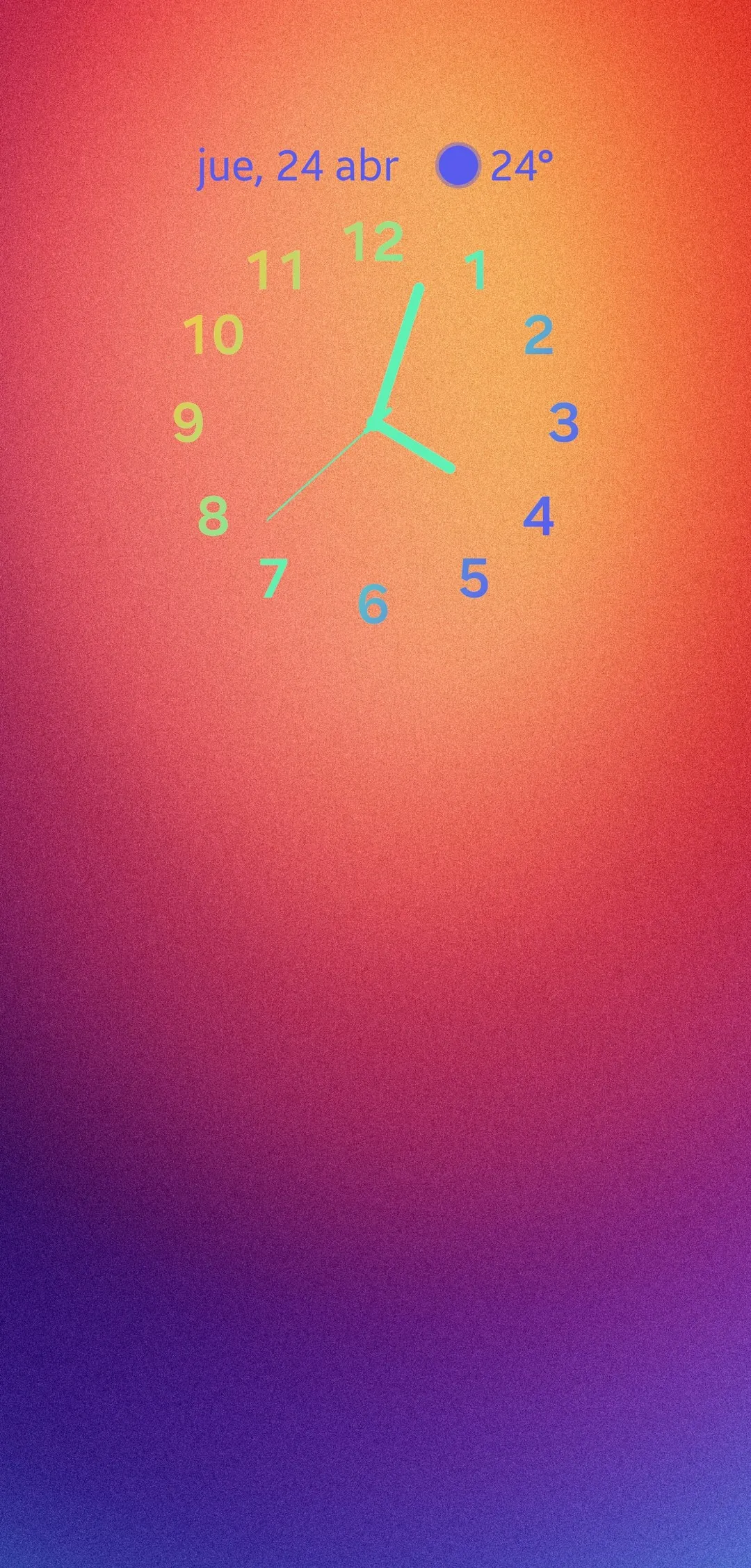 Captura de pantalla de un Galaxy con un wallpaper Gradience en la pantalla de bloqueo (4 de 5)