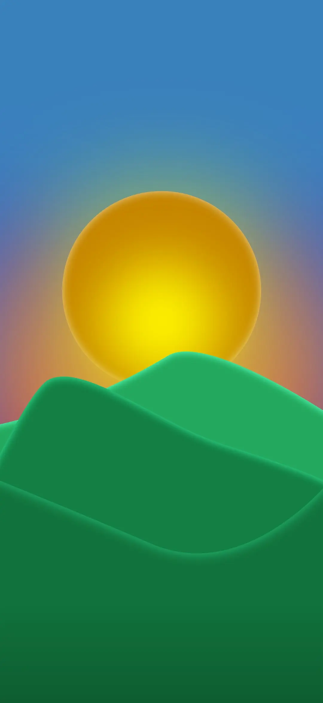 Wallpaper Scapes Sunscape (amanecer) en la pantalla de bloqueo de un móvil